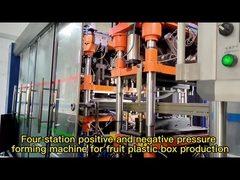 Máquina de moldagem a vácuo automática de três estações usada para alimentos para animais de estimação