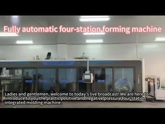 Máquina de formação de vácuo de quatro estações faz caixas de frutas de plástico