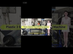 Máquina de termoformagem de plástico totalmente automática de 3 estações