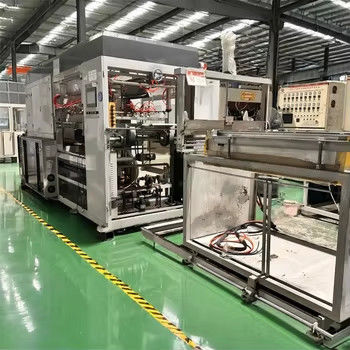 Máquina de moldagem a vácuo de pressão de recipiente de plástico de PP totalmente automática Profundidade máxima de moldagem 180mm 380V