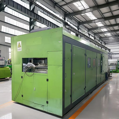Máquina de fabricação de caixas de plástico para alimentos de segunda mão de três estações totalmente automática Máquina de termoformagem de plástico