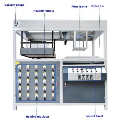 Máquina automática de moldagem a vácuo para fabricação de plásticos com área de moldagem máxima de 560*610 mm