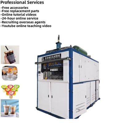 Máquina de moldagem de copos de plástico de resfriamento por água com aquecimento de forno elétrico de 11 kW e profundidade máxima de moldagem de 250 mm