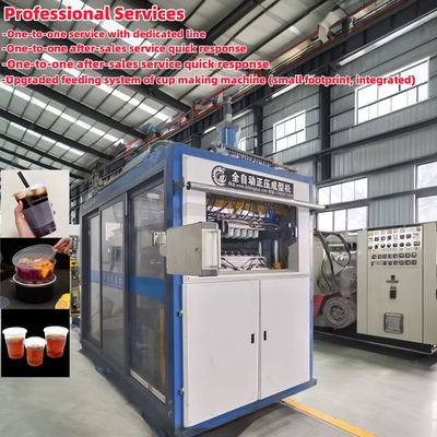 Máquina de fabricação de copos de plástico descartáveis totalmente automatizada 750*430mm Área de formação para material PP/PS/PET