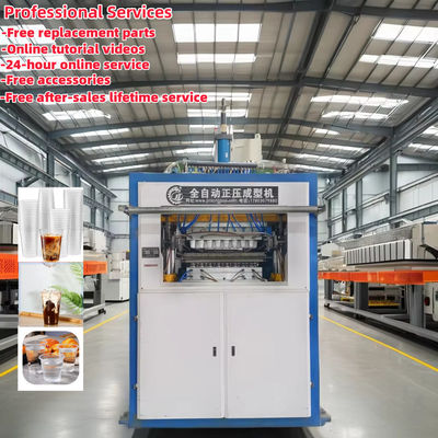 Máquina de termoformagem automática de copos de plástico com sistema de accionamento de engrenagens de controlo PLC