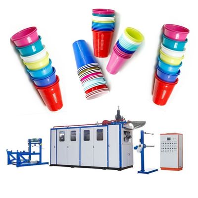 Máquina de fabricação de canecas de plástico totalmente automática com 720*300mm de área de formação e 5000kg de capacidade