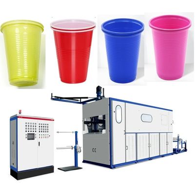 11KW Potência de aquecimento Máquina de fabricação de copos de plástico descartável totalmente automática para caixa de bolo e outros produtos