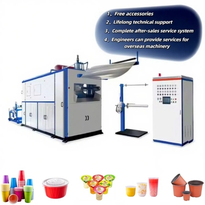 Máquina de fabricação de copos de plástico 4100x1500x2200mm com controlo PLC